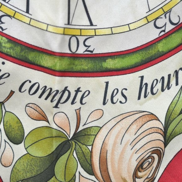 HERMES Carre 90 Scarf "parmi les fleurs je compte les heures" Silk Navy - Picture 6 of 13